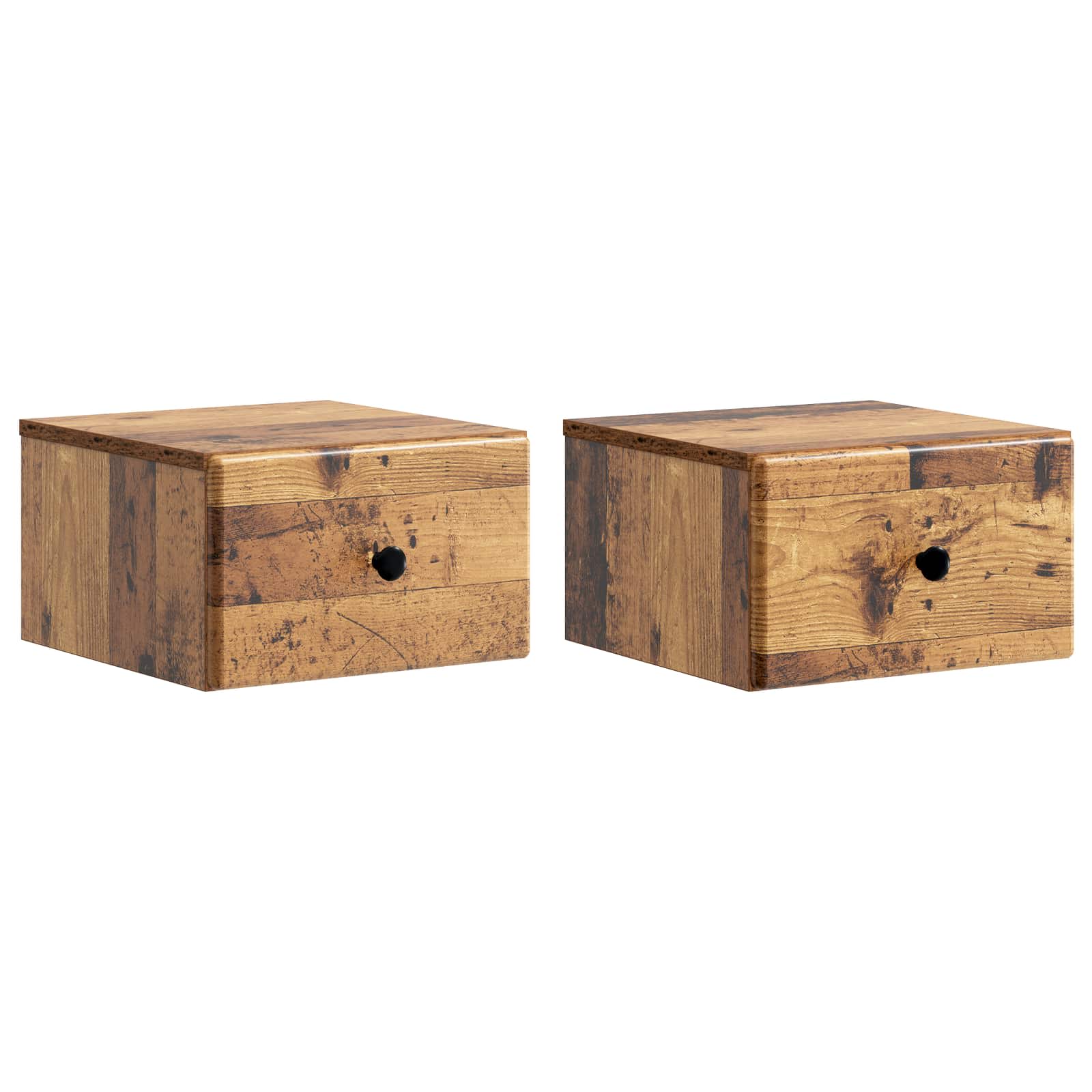 899122_1.jpg vidaXL Nástenná nočná skrinka 2 pcs Staré drevo 34,5 x 33 x 20 cm – Obrázok 1