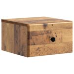 vidaXL Nástenná nočná skrinka 2 pcs Staré drevo 34,5 x 33 x 20 cm – Obrázok 3