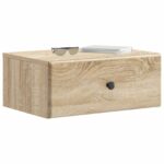 vidaXL Nástenná nočná skrinka so zásuvkou Dub sonoma 49 x 34,5 x 20 cm – Obrázok 2