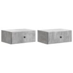 vidaXL Nástenná nočná skrinka 2 pcs Betónovo sivá 49 x 34,5 x 20 cm