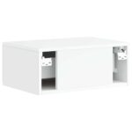vidaXL Nástenná nočná skrinka so zásuvkou 2 pcs Biela s vysokým leskom – Obrázok 7