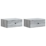 vidaXL Nástenná nočná skrinka 2 pcs Sivá sonoma 49 x 34,5 x 20 cm