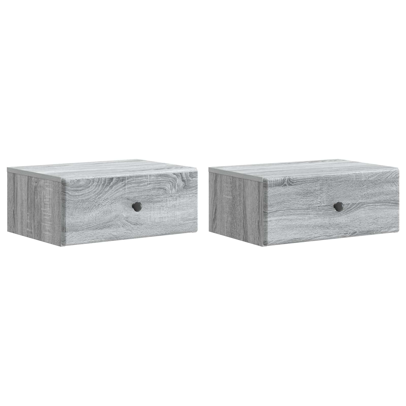 899138_1.jpg vidaXL Nástenná nočná skrinka 2 pcs Sivá sonoma 49 x 34,5 x 20 cm – Obrázok 1
