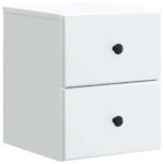 vidaXL Nástenná nočná skrinka Nástenný 2 pcs Biela 34,5 x 33 x 40 cm – Obrázok 3