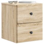 vidaXL Nástenná nočná skrinka 2 pcs Dub sonoma 34,5 x 33 x 40 cm – Obrázok 2