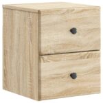 vidaXL Nástenná nočná skrinka 2 pcs Dub sonoma 34,5 x 33 x 40 cm – Obrázok 3