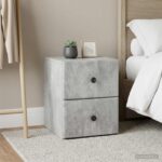 vidaXL Nástenná nočná skrinka 2 pcs Betónovo sivá 34,5 x 33 x 40 cm – Obrázok 4