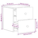 vidaXL Nástenná nočná skrinka 2 pcs Betónovo sivá 34,5 x 33 x 40 cm – Obrázok 9