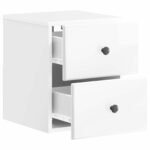 vidaXL Nástenná nočná skrinka Biela s vysokým leskom 34,5 x 33 x 40 cm – Obrázok 3