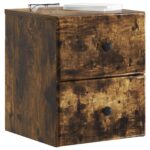 vidaXL Nástenná nočná skrinka so zásuvkou Dymový dub 34,5 x 33 x 40 cm – Obrázok 2