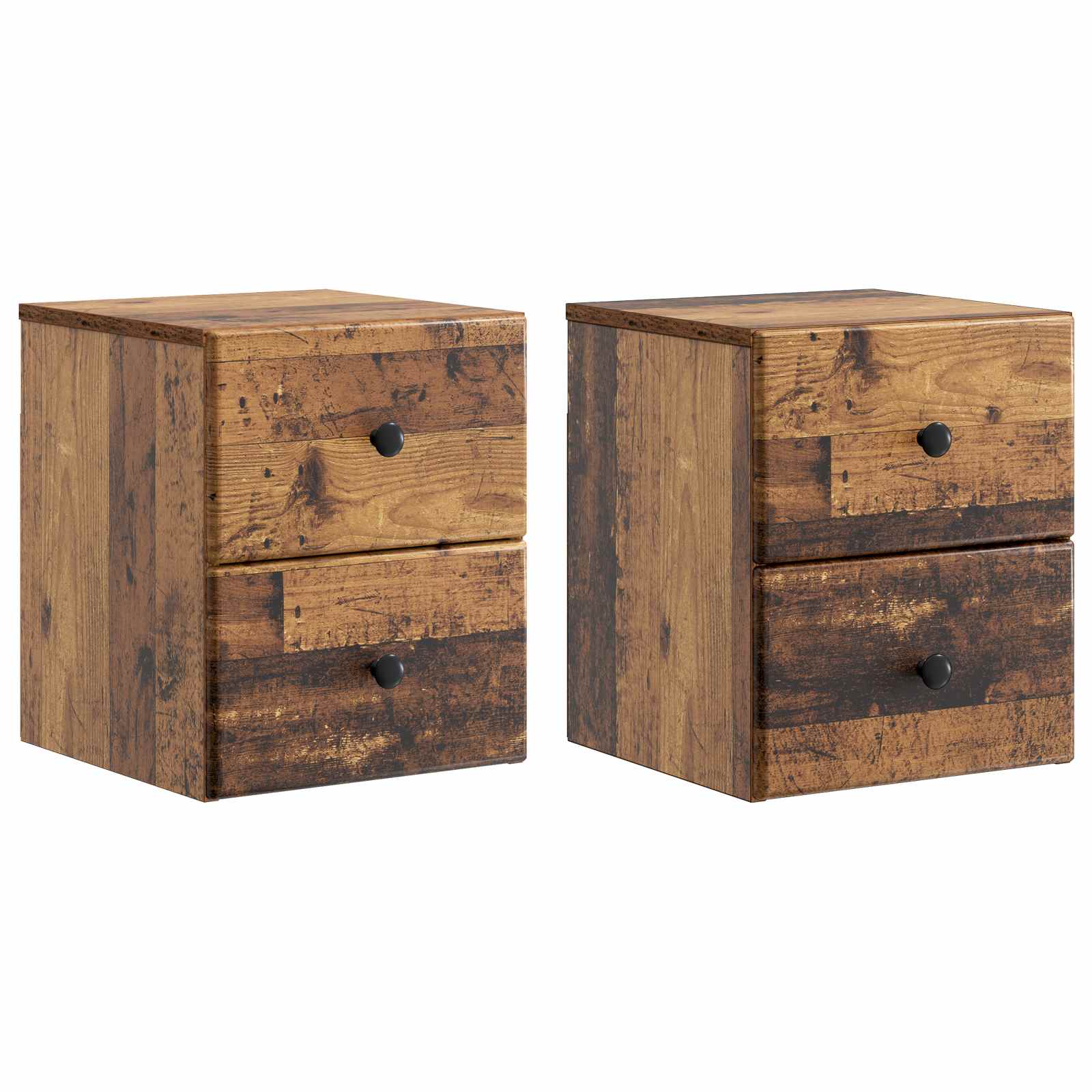 899162_1.jpg vidaXL Nástenná nočná skrinka 2 pcs Staré drevo 34,5 x 33 x 40 cm – Obrázok 1