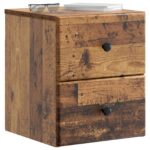 vidaXL Nástenná nočná skrinka 2 pcs Staré drevo 34,5 x 33 x 40 cm – Obrázok 2