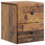 vidaXL Nástenná nočná skrinka 2 pcs Staré drevo 34,5 x 33 x 40 cm – Obrázok 3