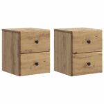 vidaXL Nástenná nočná skrinka 2 pcs Dub artisan 34,5 x 33 x 40 cm