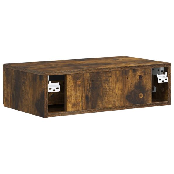 vidaXL Nástenný bočný stôl Dymový dub 59 x 34,5 x 17 cm – Obrázok 6