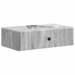 vidaXL Nástenný bočný stôl Sivá sonoma 59 x 34,5 x 17 cm – Obrázok 2