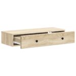 vidaXL Nástenný bočný stôl Dub sonoma 87,5 x 34,5 x 17 cm – Obrázok 3