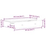 vidaXL Nástenný bočný stôl Betónovo sivá 87,5 x 34,5 x 17 cm – Obrázok 8