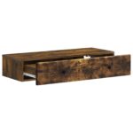 vidaXL Nástenný bočný stôl Dymový dub 87,5 x 34,5 x 17 cm – Obrázok 3