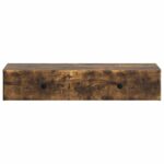vidaXL Nástenný bočný stôl Dymový dub 87,5 x 34,5 x 17 cm – Obrázok 4