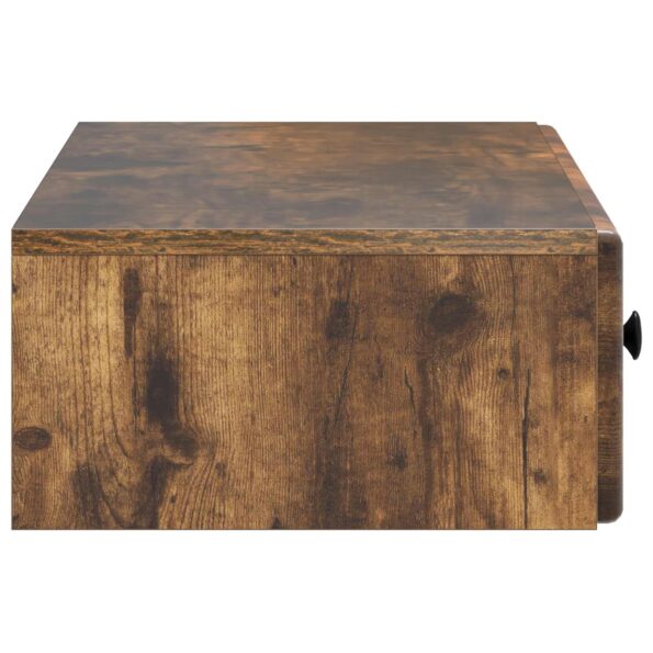 vidaXL Nástenný bočný stôl Dymový dub 87,5 x 34,5 x 17 cm – Obrázok 5