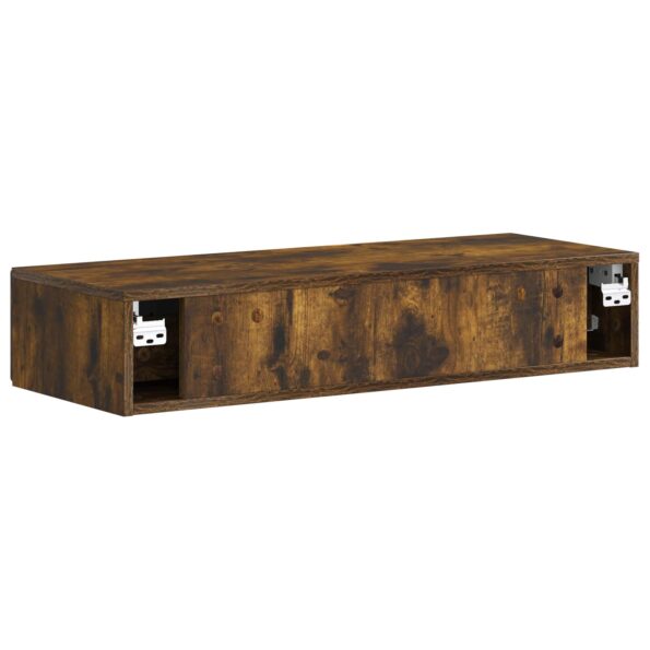 vidaXL Nástenný bočný stôl Dymový dub 87,5 x 34,5 x 17 cm – Obrázok 6