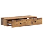 vidaXL Nástenný bočný stôl Staré drevo 87,5 x 34,5 x 17 cm – Obrázok 3
