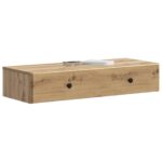 vidaXL Nástenný bočný stôl Dub artisan 87,5 x 34,5 x 17 cm – Obrázok 2