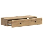 vidaXL Nástenný bočný stôl Dub artisan 87,5 x 34,5 x 17 cm – Obrázok 3