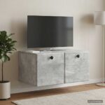 vidaXL Nástenná TV skrinka 59,5 x 41 x 30 cm Betónovo sivá – Obrázok 4