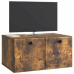 vidaXL Nástenná TV skrinka 59,5 x 41 x 30 cm Dymový dub – Obrázok 3