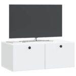 vidaXL Nástenná TV skrinka 78,5 x 41 x 30 cm Biela Kompozitné drevo – Obrázok 3