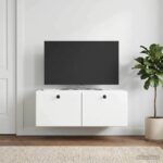 vidaXL Nástenná TV skrinka 78,5 x 41 x 30 cm Biela Kompozitné drevo – Obrázok 4