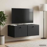 vidaXL Nástenná TV skrinka 78,5 x 41 x 30 cm Čierna Kompozitné drevo – Obrázok 4
