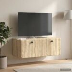 vidaXL Nástenná TV skrinka 78,5 x 41 x 30 cm Dub sonoma – Obrázok 4
