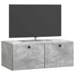 vidaXL Nástenná TV skrinka 78,5 x 41 x 30 cm Betónovo sivá – Obrázok 3