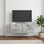 vidaXL Nástenná TV skrinka 78,5 x 41 x 30 cm Betónovo sivá – Obrázok 4