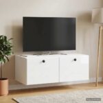 vidaXL Nástenná TV skrinka 78,5 x 41 x 30 cm Biela s vysokým leskom