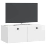 vidaXL Nástenná TV skrinka 78,5 x 41 x 30 cm Biela s vysokým leskom – Obrázok 3