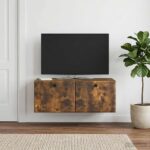 vidaXL Nástenná TV skrinka 78,5 x 41 x 30 cm Dymový dub