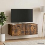 vidaXL Nástenná TV skrinka 78,5 x 41 x 30 cm Dymový dub – Obrázok 4