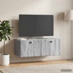 vidaXL Nástenná TV skrinka 78,5 x 41 x 30 cm Sivý Sonoma – Obrázok 4