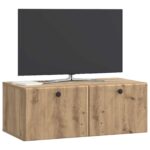 vidaXL Nástenná TV skrinka 78,5 x 41 x 30 cm Dub artisan – Obrázok 3