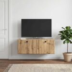 vidaXL Nástenná TV skrinka 78,5 x 41 x 30 cm Dub artisan – Obrázok 4