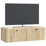 vidaXL Nástenná TV skrinka 98 x 41 x 30 cm Dub sonoma Kompozitné drevo – Obrázok 3