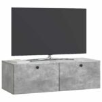 vidaXL Nástenná TV skrinka 98 x 41 x 30 cm Betónovo sivá – Obrázok 3