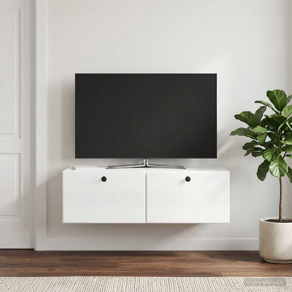899209_1.jpg vidaXL Nástenná TV skrinka 98 x 41 x 30 cm Biela s vysokým leskom – Obrázok 1