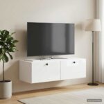 vidaXL Nástenná TV skrinka 98 x 41 x 30 cm Biela s vysokým leskom – Obrázok 4