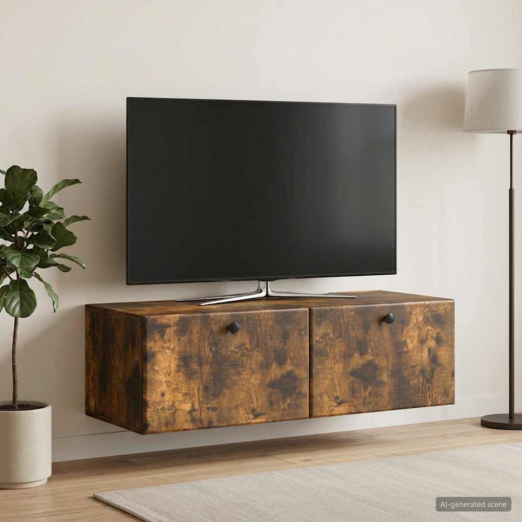 899210_1.jpg vidaXL Nástenná TV skrinka 98 x 41 x 30 cm Dymový dub Kompozitné drevo – Obrázok 1
