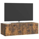 vidaXL Nástenná TV skrinka 98 x 41 x 30 cm Dymový dub Kompozitné drevo – Obrázok 3